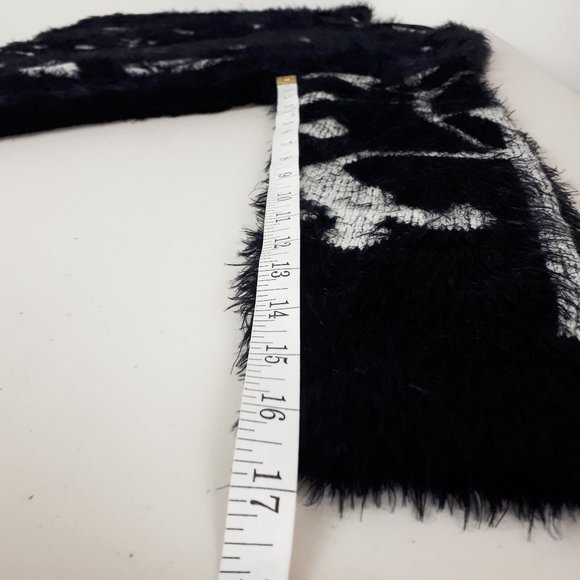 Cleo Black White Eyelash Knit Cardigan - Picture 7 of 15